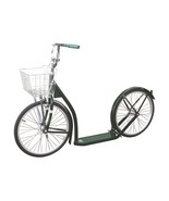 16&quot; AMISH KICK SCOOTER ~ HUNTER GREEN Foot Bike w/ Basket &amp; Brakes MADE ... - £264.02 GBP