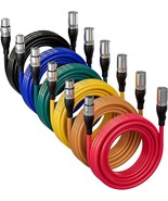 Ebxya Xlr Cable 25Ft 6 Packs - Premium, Red, Orange, Yellow, Green, Blue... - $101.19 CAD