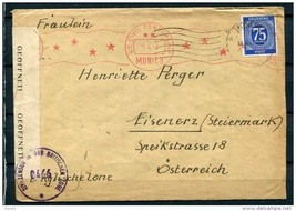 Germany Am/British Zone.1947 - Cover Munich to Eisenerz Austria - Censor... - $31.68