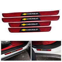 Brand New 4PCS Universal Chevrolet Red Rubber Car Door Scuff Sill Cover ... - £12.76 GBP