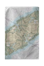 Betsy Drake Charleston Harbor and Approaches, SC Nautical Map Beach Towel - £54.48 GBP