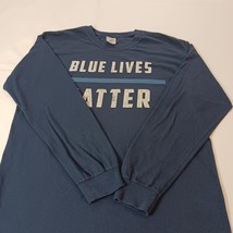 Gildan Heavy Cotton BLUE LIVES MATTER Men's Blue T-Shirt Long Sleeve Size Large image 10