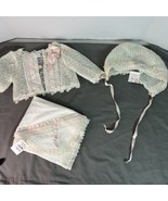 Vtg Baby Beau&amp;belle elegant 3 month Cardigan, S Headband and Blanket girls - $3,769.82 MXN