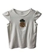 Gymboree Girls T Shirt Size 8 White Cap Sleeves w Pineapple - $5.93