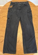 Wrangler Riggs Pants Mens 38x34.5 Ripstop Ranger Faded Black Workwear Cargo - $17.33