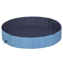 63&#39;&#39; Foldable Dog Pool Outdoor PVC Pet Swimming Pool Puppy Bath Tub Blue - £42.46 GBP