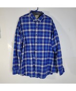 Men&#39;s LL Bean 100% Cotton Long Sleeve Blue Plaid Flannel Shirt Size XXL - £19.28 GBP