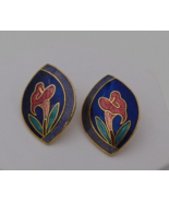 SITI Earrings Cloisonne Cala Lily VINTAGE - $33.95 CAD