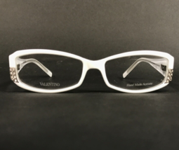 Valentino Eyeglasses Frames VAL 5857 FGX White Silver Crystals Sparkly 52-15-135 - £74.57 GBP