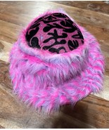 Vintage 2000s Pink &amp; Purple Faux Fur Furry Hat With Interior Adjustable ... - €12,18 EUR