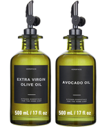 Green Glass Olive Oil Dispenser Bottles for Kitchen, Avocado Oil Dispens... - $42.87