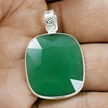 925 Sterling Silver Green Onyx Gemstone Handmade Pendant Women Fest Gift PS-2406 - £33.75 GBP