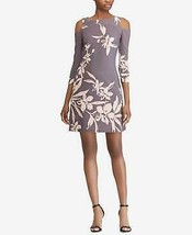 American Living Womens Floral Print Cold Shoulder Dress Grey/Blush 12 - £9.34 GBP