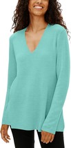 Eileen Fisher Womens XL Sea Green V Neck Sweater NWT AF24 - £113.15 GBP