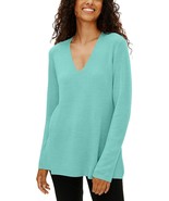 Eileen Fisher Womens XL Sea Green V Neck Sweater NWT AF24 - £111.50 GBP