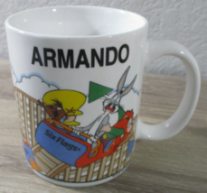 Vintage Disney Looney Tunes Six Flags Mug Roller Coaster Custom (Armando) 1994 - £15.86 GBP