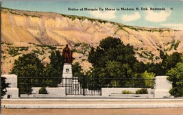 Statue of Marquis De Mores in Medora North Dakota Badlands Vintage Postcard C13 - £4.37 GBP