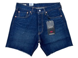 Levis Premium 501 &#39;93 Mens Blue 7&quot; Cut-Off Straight Fit Denim Jean Shorts - £29.88 GBP