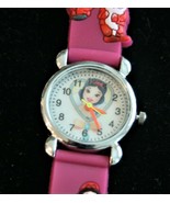 NOS child&#39;s Snow White and the 7 Dwarfs quartz wristwatch with pink 3-D ... - £10.53 GBP