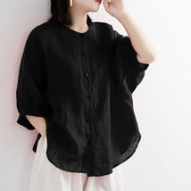 Blouse Casual Shirts Tops Female Black - £12.44 GBP