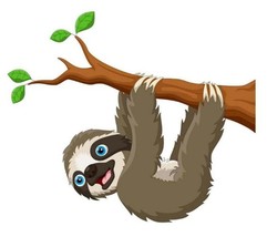 Brown Sloth Wall Sticker,  Cute Animal Sloth Self-adhesive Sticker 15x13cm - £3.38 GBP