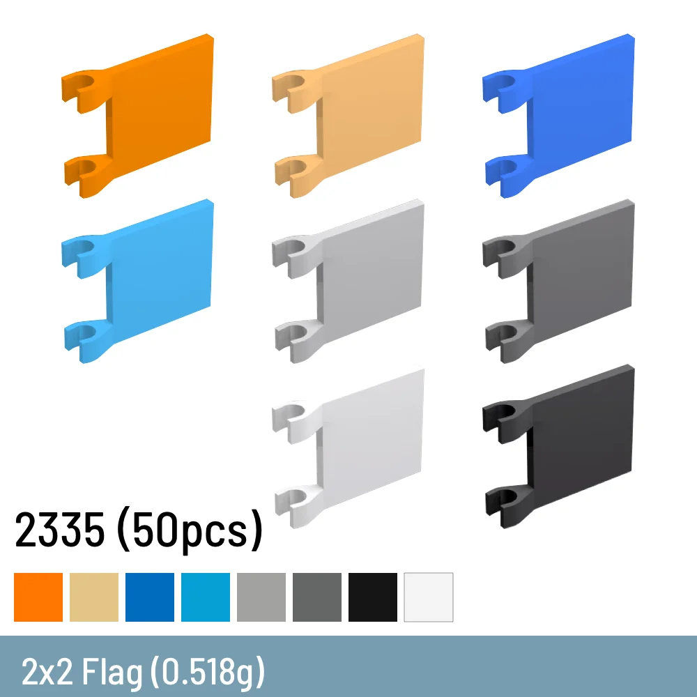 50 Pcs / Lot DIY Building Blocks  Size Compatible With 2335 Plastic 2x2 Flag - £13.68 GBP