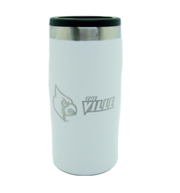 Louisville Cardinals NCAA 12oz Etched Logo Stainless Steel Slim Can Holder White - £18.13 GBP