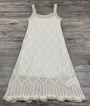 Venus Crochet Knit Dress Beige Sleeveless Lined Size Size XS Boho Chic - £22.70 GBP