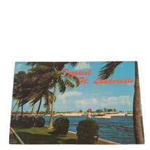 Postcard Tropical Ft Lauderdale Coconuts Palms Inland Waterway Chrome Posted - £4.00 GBP