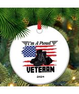 Veteran 2024 Military Ornament with US Flag Proud Army Veteran - $65.46 MXN