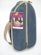 Discovery Wine Duffle Beverage Carrier Glasses Cork Screw Picnic Plus Navy NWT - £8.74 GBP