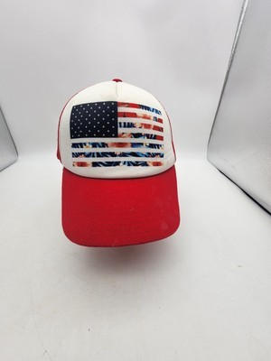 Unisex Red Truckers Snapback Cap|hat With Flag - $10.99