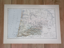 1887 Antique Original Map Of Department Of Landes MONT-DE-MARSAN / France - £16.85 GBP