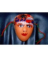 VINTAGE CERAMIC MASQUERADE MASK HANGING DECOR WOMAN&#39;S FACE MADE IN Santo... - £10.40 GBP