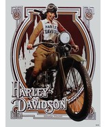 Nouveau Babe Pin Up Harley Davidson Metal Sign - £23.50 GBP