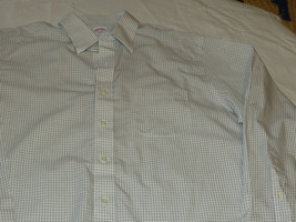 Brooks Brothers 346 Mens long sleeve button shirt 16 1/2-4/5 plaid cotton EUC @ - £20.32 GBP