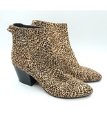 Dolce Vita Ankle Boots Calf Hair Poined Toe Leopard Print Block Heel Bei... - £15.15 GBP
