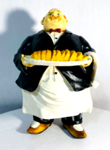 Estate Sale Vintage Big Fat Italian Chef w/ Platter Statue Resin Figure 13&quot; - £23.34 GBP