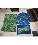 TMNT 3pc Bedding Turtle Power Twin Flat Fitted 1 Pillowcase Polyester Ki... - $31.50 CAD