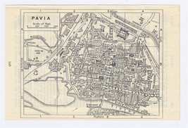 1937 Original Vintage City Map Of Pavia / Lombardy / Italy - £13.44 GBP