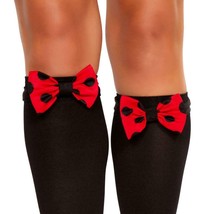 Black Polka Dot Red Bows for Stockings Toppers Costume Minnie Mouse 10091 - £10.19 GBP