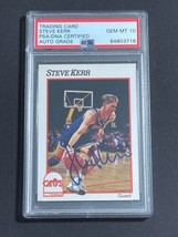 1991 NBA Properties #350 Steve Kerr Signed Card Auto Grade 10 PSA Slabbed Cavali - £71.93 GBP