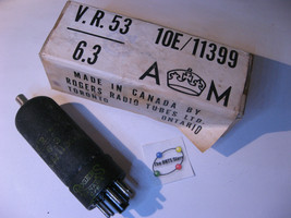 VR53 6.3 10E 11399 Vacuum Tube Valve Rogers  - Original Box Untested Qty 1 - $9.49
