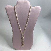 Vintage Necklace Baroque Ringed Small Pearl Handmade lariat - £15.53 GBP