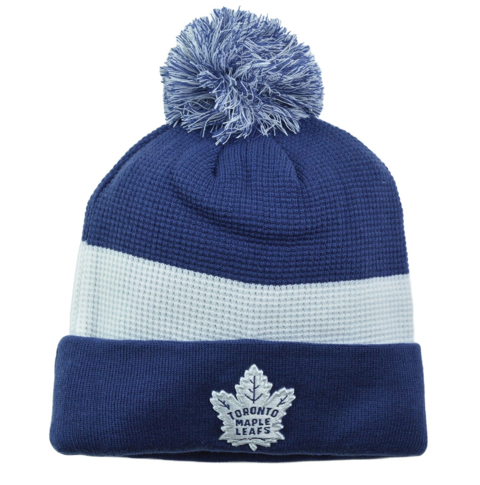 Toronto Maple Leafs NHL Primary Hockey Logo Knit Pom WInter Hat by Fanatics