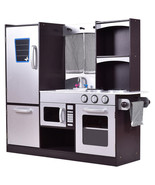 Kids Wooden Modern Kitchen Cooking Pretend Play Set - Color: Coffee - $204.33 CAD