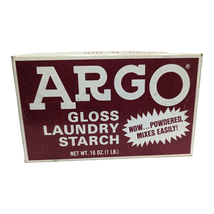 ARGO 16oz Gloss Laundry Starch Vintage Red Box Removes Grease Crisp Finish - £21.79 GBP