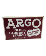 ARGO 16oz Gloss Laundry Starch Vintage Red Box Removes Grease Crisp Finish - £21.95 GBP