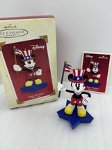 2005 Hallmark Disney Mickey Mouse “True Patriot”Ornament Red White Blue Flag - £7.56 GBP