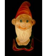 Poloron Blow Mold Vintage Light 13&quot; Gnome Elf Plastic Table Top - €84,83 EUR